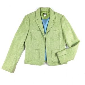 J Crew Robert Noble Green Herringbone Green Jacket